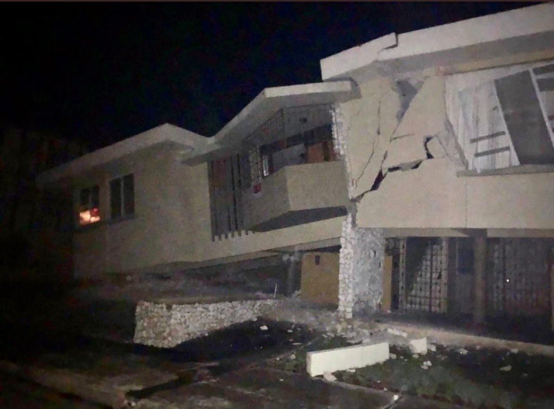 Puerto Rico after it was hit by an earthquake. Many people reporting widespread electricity outages so they're in the dark right  