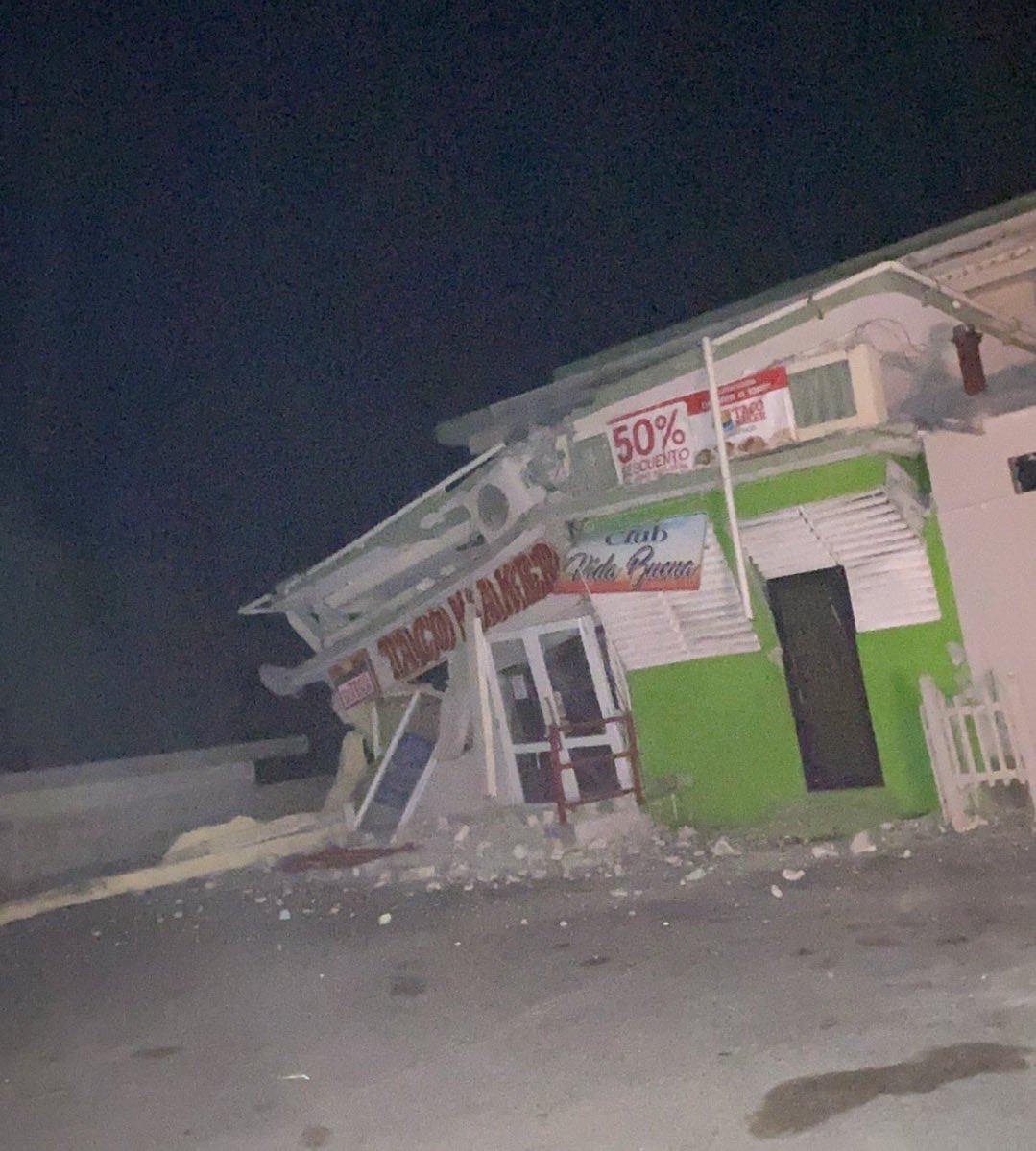 Puerto Rico after it was hit by an earthquake. Many people reporting widespread electricity outages so they're in the dark right  